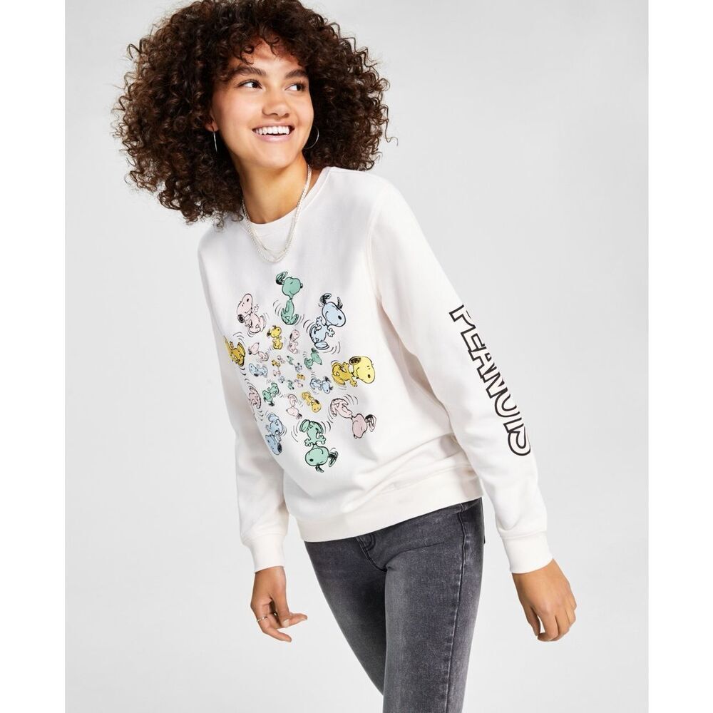 Love Tribe Juniors' Peanuts Spiral Snoopy‎ Graphic Sweatshirt Size XS